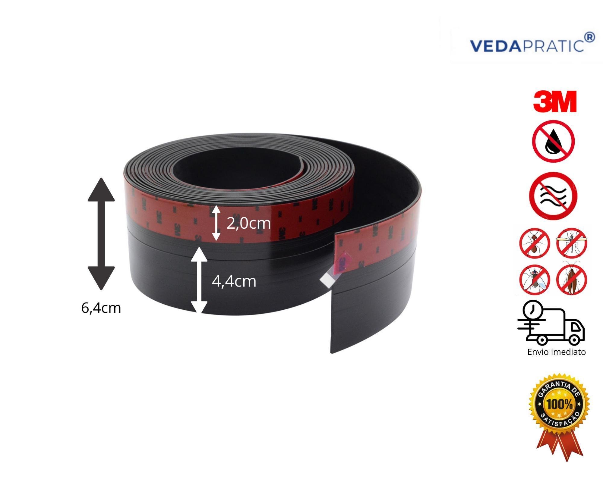 Veda Portas E Portões 6.,4 Cm De Altura, Preto, 3 Metros - 2