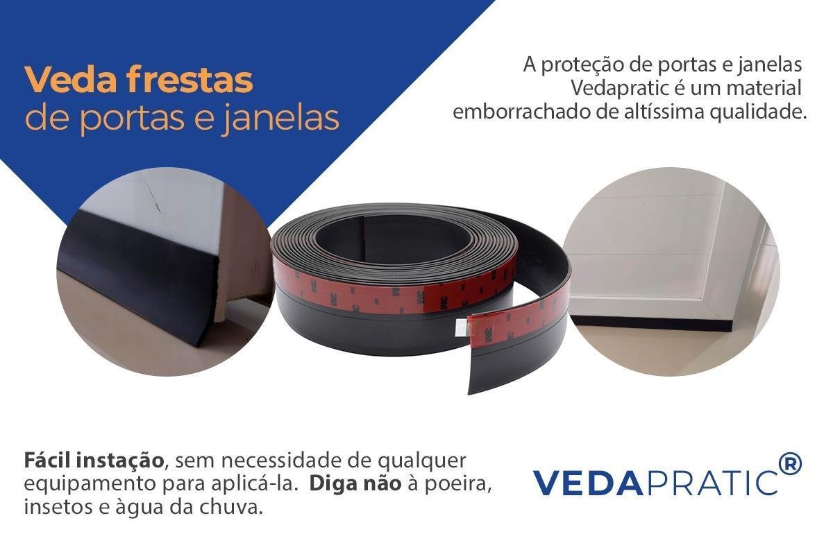 Veda Portas E Portões 6.,4 Cm De Altura, Preto, 3 Metros - 4