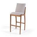 Ver imagem 3 de Conjunto 2 Banquetas Altas com Encosto Estofadas em Madeira Maciça Garbo Cinza Claro - Straub Web