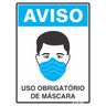 Placa de Sinalização 15x20cm Uso Obrigatório de Máscara - 1