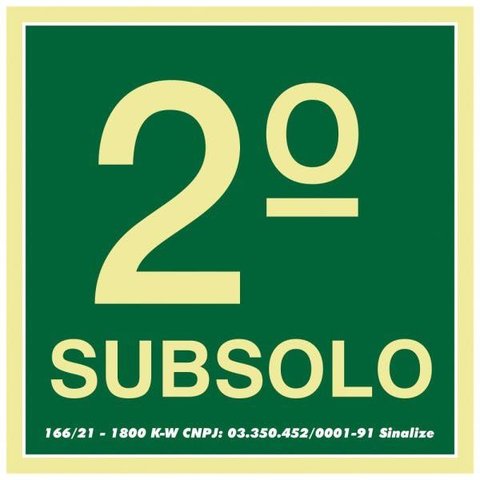 Placa de Sinalização Pvc 15x15cm 2º Subsolo
