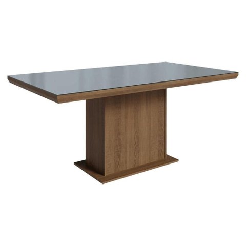 Mesa de Jantar 5275J12MOVI 6 Lugares Retangular Vidro Rustic-Cinza Madesa 160cm