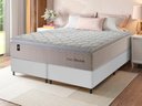 Ver imagem 1 de Conjunto Cama Box Queen c/ Molas Ensacadas Roma Branco 158x198x71