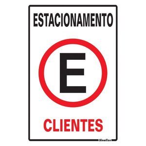Placa de Sinalização 20x30cm Estacionamento Clientes