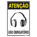 Ver imagem 1 de Placa de Sinalização 20x30cm Atenção Uso Obrigatório de Fone de Ouvido