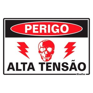 Placa de Sinalização 20x30cm Perigo Alta Tensão
