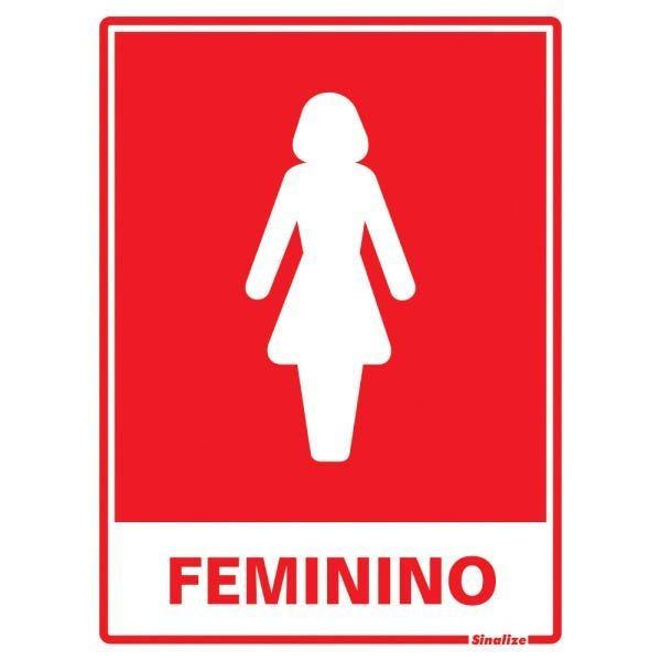 Placa de Sinalização 15x20 Sanitário Feminino - 1