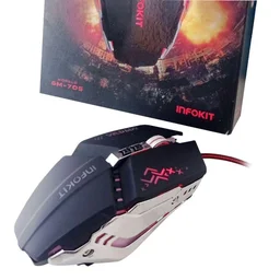 Mouse Gamer X Soldado 2.400 Dpi Infokit Usb Gm-705 com Led Preto - 2