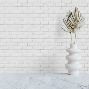 Papel de Parede Adesivo Tijolinho Branco Rústico Rolo 12m