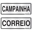Ver imagem 1 de Kit 2 Unidades Placa Em Alumínio Campainha/Correio 15X6Cm