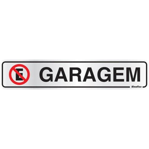 Placa em Alumínio 5x25cm Garagem
