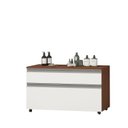 Ver imagem 3 de Armário de Banheiro com Rodinhas Multifuncional Safira 80 Cm:branco
