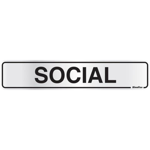 Placa em Alumínio 5x25cm Social