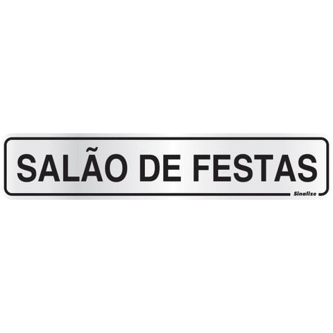 Placa em Alumínio 5x25cm Salão de Festas