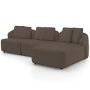 Ver imagem 6 de Sofá 3 Lugares com Chaise Direito Sala Living 248cm Arlo F04 Veludo Marrom - Lyam Decor