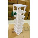 Ver imagem 3 de Organizador de Sapatos Vertical com 8 Prateleiras Elegante:branco