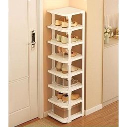 Organizador de Sapatos Vertical com 8 Prateleiras Elegante:branco - 2