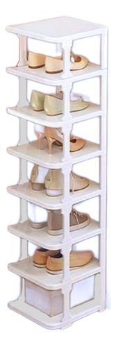 Organizador de Sapatos Vertical com 8 Prateleiras Elegante:branco