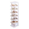 Organizador de Sapatos Vertical com 8 Prateleiras Elegante:branco - 1