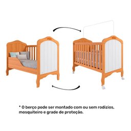 Berço Americano que Vira Cama Harmonia Nature/branco - Permóbili Baby 100% Mdf - 6
