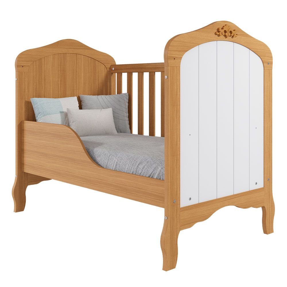 Berço Americano que Vira Cama Harmonia Nature/branco - Permóbili