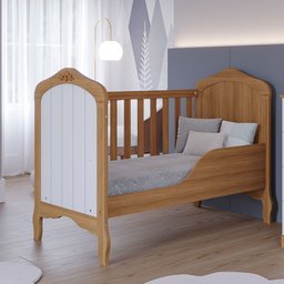 Berço Americano que Vira Cama Harmonia Nature/branco - Permóbili Baby 100% Mdf - 2
