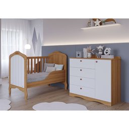 Berço Americano que Vira Cama Harmonia Nature/branco - Permóbili Baby 100% Mdf - 3