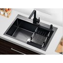 Ver imagem 4 de Cuba Pia Inox Preta Quadrada Cozinha Gourmet 60cm + Kit