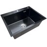 Cuba Pia Inox Preta Quadrada Cozinha Gourmet 60cm + Kit - 1