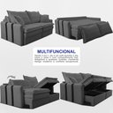 Ver imagem 5 de Sofá Baú sem Caixa Retrátil 2,00m Softgel Bonnie Boucle Cinza Escuro Cama Inbox