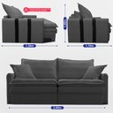 Ver imagem 4 de Sofá Baú sem Caixa Retrátil 2,00m Softgel Bonnie Boucle Cinza Escuro Cama Inbox