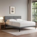 Ver imagem 1 de Estrutura Casal para Cama Japonesa Ninho Eiffel com Cabeceira Almofada Linho Cinza