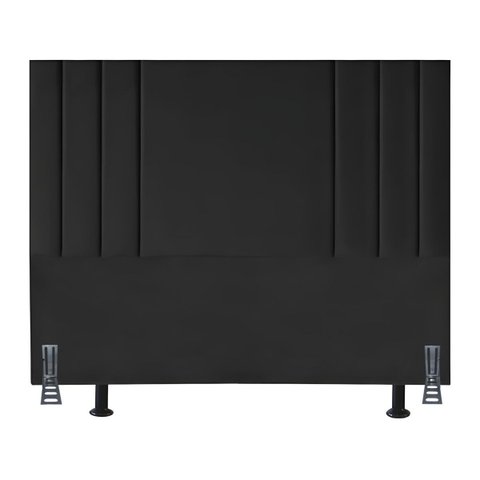 Cabeceira King 195 Cm Clássica Cama Box Moderna Corino Frame:preto