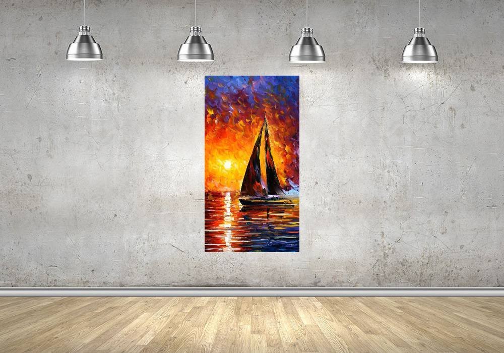 Quadro Pintura Tela Cidade Paisagem Urbana 4330: 180cm (A) x 100cm (L) - 4