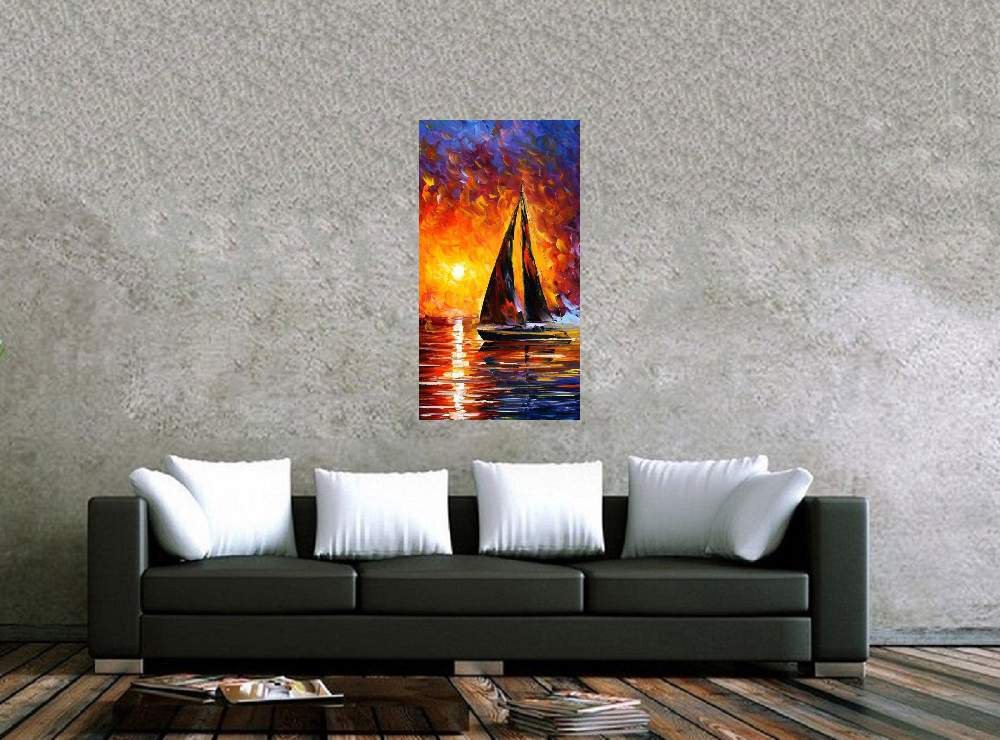 Quadro Pintura Tela Cidade Paisagem Urbana 4330: 180cm (A) x 100cm (L) - 2