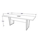 Ver mais imagens de Mesa de Reunião 2m e 4 Cadeiras Escritório Ergonômicas F5 Cor:nogal com Preto