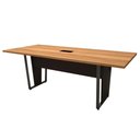 Ver imagem 2 de Mesa de Reunião 2m e 4 Cadeiras Escritório Ergonômicas F5 Cor:nogal com Preto