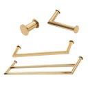 Ver imagem 1 de Kit de Acessórios para Banheiro com 4 Peças em Aço Inox Dourado Linha Tessália com Toalheiro Duplo S