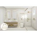 Ver imagem 2 de Kit de Acessórios para Banheiro com 4 Peças em Aço Inox Dourado Linha Tessália com Toalheiro Duplo S