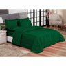 Edredom Queen Verde Musgo + Jogo de Lençol 06 peças Aconchego Dupla Face Casa Dona - 1