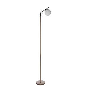 Luminária de Chão Kaline Vidro Globo Fosco - Bronze com Preto - Bivolt