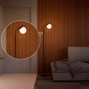 Ver imagem 1 de Luminária Abajur de Chao de Alumínio Bronze com Preto com Vidro Globo 14cm