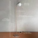 Ver imagem 2 de Luminária Abajur de Chao Piso de Alumínio Bivolt com Vidro Globo 14cm Lâmpada Branco Quente