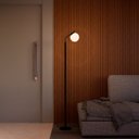 Ver imagem 1 de Luminária Abajur de Chão Piso de Alumínio e Bivolt com Globo Fosco 14cm e com Lâmpada Branco Quente