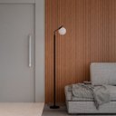 Ver imagem 3 de Abajur Luminária de Chão Kaline Preto com Globo Fosco 14cm e com Lâmpada Branco Quente