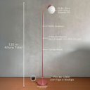 Ver imagem 2 de Luminária Abajur de Chão Piso de Alumínio Bivolt com Globo Vidro 14cm com Lâmpada Branco Quente