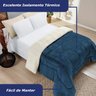 Coberdrom Sherpa com Manta Queen Dupla Face Azul Casen - 7