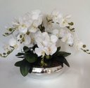 Ver imagem 2 de Arranjo Orquídeas De Silicone 6 Unidades Para Mesa Com Vaso
