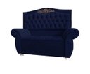 Ver imagem 1 de KIT Cabeceira + Recamier Baú Dunas Dubái Azul Marinho veludo Linha Alta 1,95 casal Dalaqua-Decor