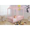 Cama Infantil Montessoriana com Grade Bruna Rosa Com Colchão - 1